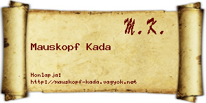 Mauskopf Kada névjegykártya